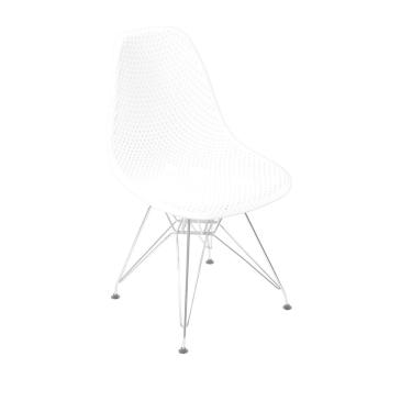 Imagem de Cadeira Eames Colmeia Base Cromada - Branco