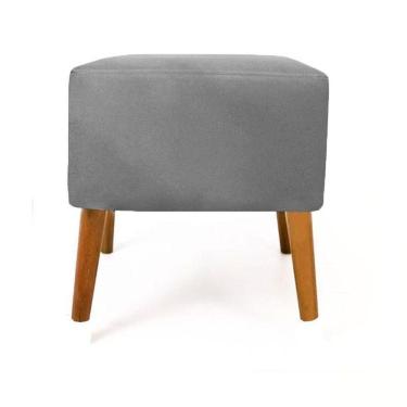 Imagem de Puff Puf Suede Cinza Puf Quadrado Marrocos Pés Palito