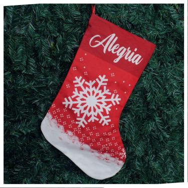 Imagem de Decoração Bota Meia Enfeite Natalino Temático 47cm