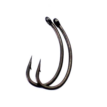 Imagem de Anzóis de pesca 30. PCs. Carpa revestida de pesca ganchos de aço alto carbono fishhooks mate preto fashion farped curva shank pinçam gancho afiado carpa ganchos Acessórios de pesca