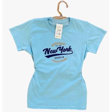 Imagem de Camiseta Feminina Baby Look Algodão Ny Brooklyn - Lmp Confecções