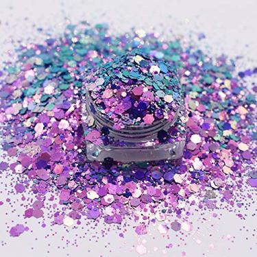 Imagem de 20g / Pack Mudança de cor Chunky Mixes Glitter Sequin Power Flakes Manicure Resina de Manicure Corpo Arte Decoração do corpo Ferramentas de Bricolagem Acessórios BSL10