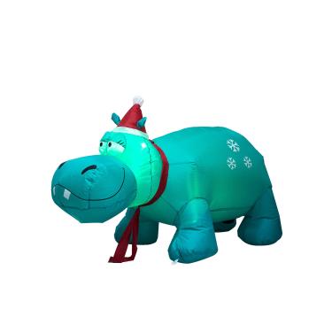 Imagem de TRMESIA 1,8 m de Natal, hipopótamo, luzes de LED infláveis para uso interno e externo, decoração de gramado de jardim e festa de exposição