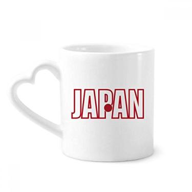 Imagem de Caneca com nome da bandeira do país do Japão café cerâmica copo de coração de vidro