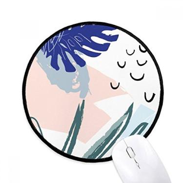 Imagem de DIYthinker Tapete de mouse céu abstrato plantas arte padrão desktop escritório tapete redondo para computador