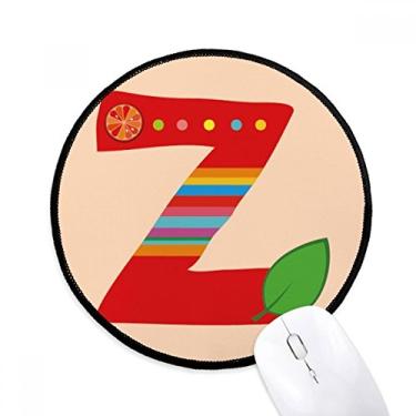 Imagem de Z Alphabet Orange Fruit Cute Pattern Mouse Pad Desktop Office Tapete redondo para computador