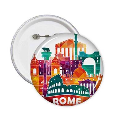 Imagem de Broche de ponto de referência alfandegário de paisagem Itália Roma botão emblema acessório decoração 5 peças