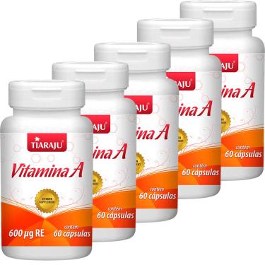 Imagem de Kit 5 Vitamina A 60 Cápsulas Tiaraju 