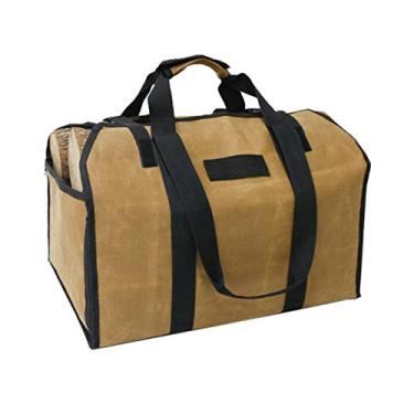 Imagem de Porta Lenha - Tote impermeável do portador da lenha,transporte toras dobrável com alças, bolsa transporte lenha para lareira para fogão, atividades ao ar livre