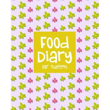 Imagem de Food Diary for Tweens: Food Journal for Tracking Kids' Meals - Keep a Daily Record of What Your Child Eats for Breakfast, Lunch, Dinner, and Snacks - ... Groups Eaten - Pink and Green Floral Design