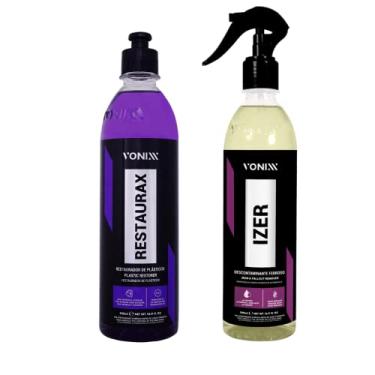 Imagem de Kit descontaminante ferroso Izer 500ml + Restaurador de Plásticos e Borrachas externos Restaurax 500ml Vonixx