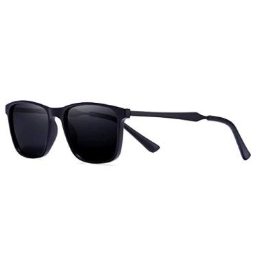 Imagem de Óculos de Sol Masculino Kdeam Quadrado Proteção 100% Uv400 Óculos de Sol Polarizados (C1 Matte Black)