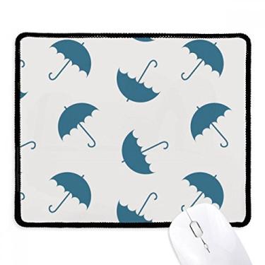 Imagem de Tapete de borracha para jogos Blue Umbrella Weather Rain Cloud Mousepad com borda costurada