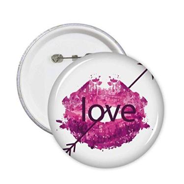 Imagem de Emblema para decoração de dia dos namorados, lábios, flechas, emblema, botão, 5 peças