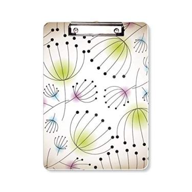 Imagem de Line Dente-de-leão Flor Planta Prancheta Pasta Bloco de Escrita Placa de Apoio A4