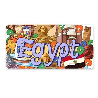 Imagem de DIYthinker Pharaoh Pirâmide Egito Graffiti Placa Decoração de Aço Inoxidável Automóvel