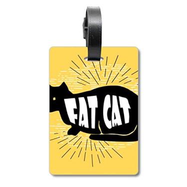 Imagem de Caderno de gato preto com desenho de gato natural, etiqueta de bagagem para cartão de bagagem