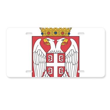 Imagem de DIYthinker Placa de licença com emblema nacional da Sérvia, Europa, etiqueta de aço inoxidável para automóveis