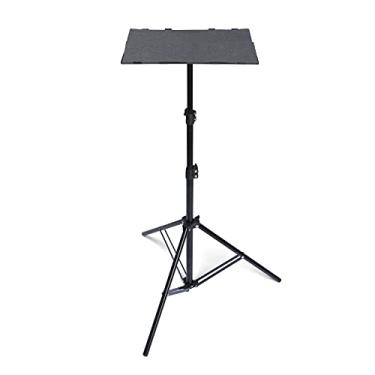Imagem de Suporte para tripé para projetor T160 Laptop dobrável Suporte para tripé com bandeja para tripé Suporte para projetor multifuncional para DJs com altura ajustável Perfeito para o p