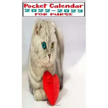 Imagem de Pocket Calendar 2022-2023 For Purse: 2 Year Pocket Planner Monthly Calendar 2022-2023 Cat Cover From January 2022 To December 2023 | Password Website ... Phone Adresses, Halloween & Valentine Gift