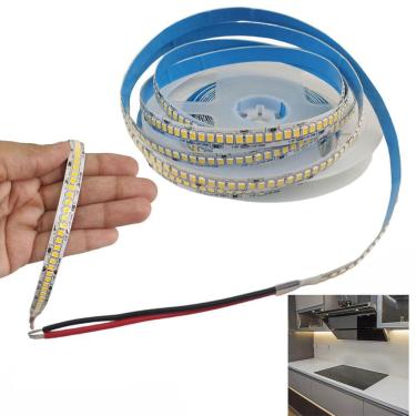 Imagem de Fita Led 5 Metros 240 Leds 16W 3000K Branco Quente Decoraçao Quarto Sala Gesso Sanca Teto rebaixado Casa Loja