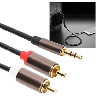 Imagem de Cabo de áudio 2 Em 1 Macho de 3,5 Mm para para Telefone, Computador, Subwoofer Com Todos Os Condutores de Cobre e Revestimento de Liga de Alumínio (1 m / 3,3 pés)