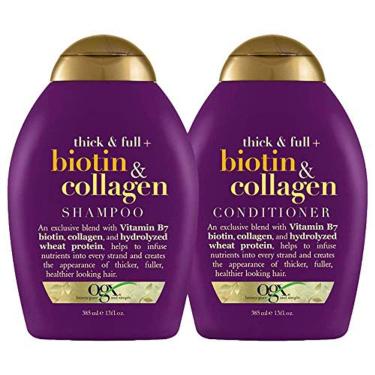 Imagem de OGX Shampoo e Condicionador Espessura e Volume com Biotina e Colágeno, 13oz, roxo (embalagem pode variar)