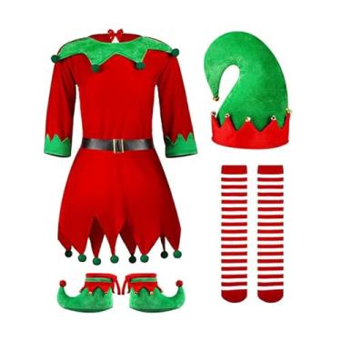 Imagem de YIJU Fantasia de elfo para crianças, fantasia de natal para crianças, fantasia de papai noel, roupa para baile de máscaras, aniversário e natal, para Altura 150cm
