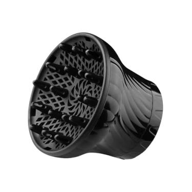 Imagem de Kokiya Acessório difusor universal adequado para secador de cabelo de 3,5-8cm, ferramenta ajustável de salão de beleza para cabelos cacheados, leve e fácil, preto