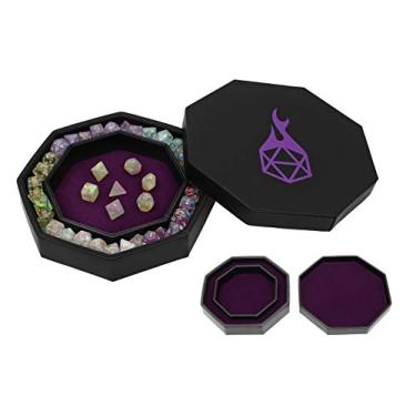 Imagem de Forged Dice Co. Bandeja de dados Arena e armazenamento compatível com qualquer jogo de dados, D&D e RPG (Roxo)
