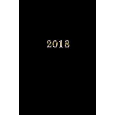 Imagem de 2018: Calendrier/Agenda: 1 semaine sur 2 pages, Format 6" x 9" (15.24 x 22.86 cm), Couverture noir