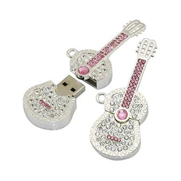 Imagem de Pen Drive USB em forma de guitarra de 32 GB, unidades USB cartão de memória, pen drive USB 2.0, disco pen drive de armazenamento de data, pendrive, pendrive USB (prata)