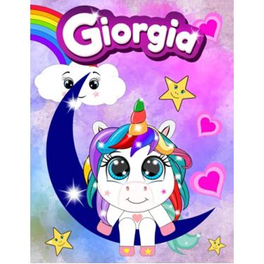 Imagem de Quaderno con Baby Unicorno - Giorgia: Quadernone a quadretti con Unicorni ed Arcobaleno per Bambine - Le Pagine sono numerate con quadretti da 5mm e ... Notebook per scrivere e fare i compiti