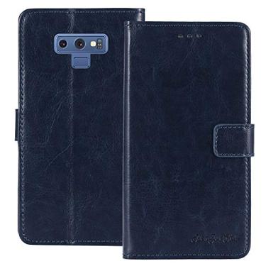 Imagem de TienJueShi Suporte de livro azul escuro retrô protetor de couro TPU capa de silicone para Samsung Galaxy Note 9 6,4 polegadas capa de gel carteira Etui