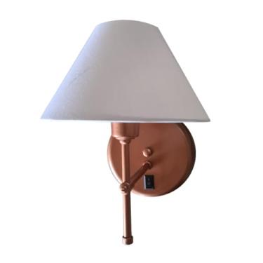 Imagem de Arandela De Parede Para Cabeceira De Cama Botão Liga Desliga (Cobre - Branco)