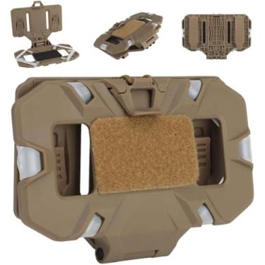 Imagem de Suporte tático do telefone do colete, montagem universal do telefone do portador da placa da placa do telefone celular da caixa para o tamanho 8.89cmx17.15cm da tela, tan