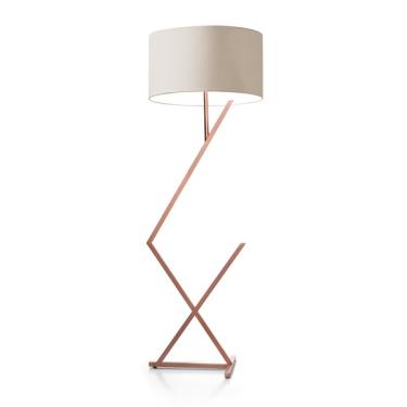 Imagem de Abajur De Chão Luminária Decore Cúpula Cilíndrica E Pés De Fe
