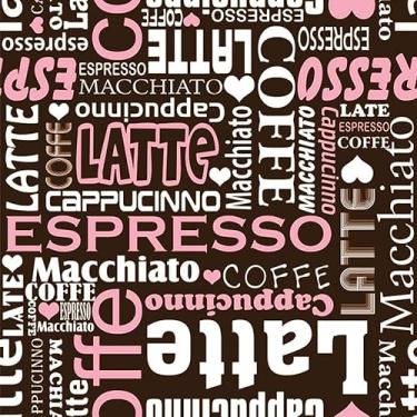 Imagem de Papel De Parede Adesivo Palavras Decorativas Café Coffe 5m