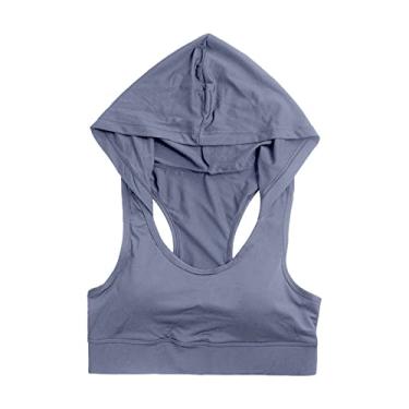 Imagem de Camiseta regata feminina estilo nadador com estampa estampada para sair, camiseta Y2K, blusa de verão, boêmio, colete formal, Cinza, P