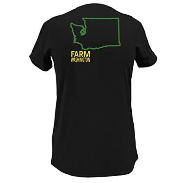 Imagem de John Deere Camiseta feminina gola V gola V EUA e Canadá Farm State Pride, Washington, XXG