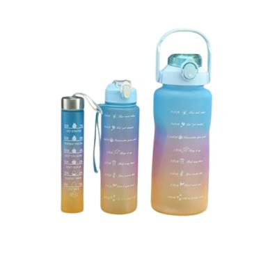 Imagem de Kit 3 Garrafas Água Squeeze 2l Motivacional Academia Antivazamento Design Estampado Praticidade Beleza Funcionalidade