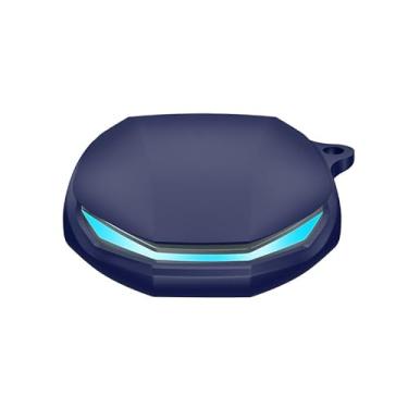 Imagem de DAYJOY Capa protetora de silicone macio compatível com fones de ouvido Lenovo GM2 Pro, capa protetora com chaveiro (azul)