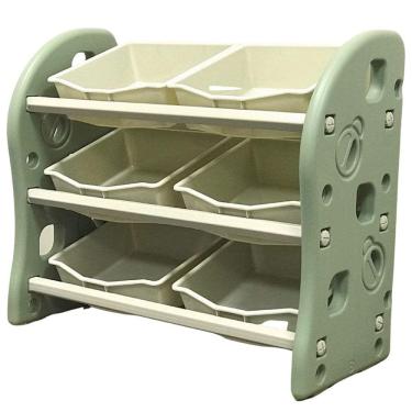 Imagem de Prateleira Infantil Plástica Organizadora Cestos Multiuso Estante Baú Brinquedos Brinqway Bw-286