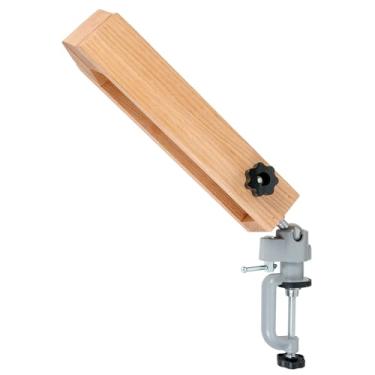 Imagem de Grampo de pônei de costura de couro - grampo de cavalo de madeira de rotação 360 universal em couro para costura rápida, cadarço e costura (tamanho grande)