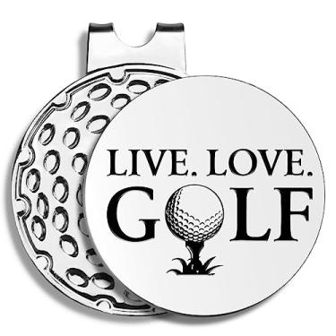 Imagem de Pishovi Live Love Marcadores de bola de golfe engraçados, marcadores magnéticos de bola de golfe com clipe de chapéu, ferramentas diot, acessórios de golfe masculinos, presentes de golfe de aposentadoria de aniversário para pai, marido, avô, amante de golfe