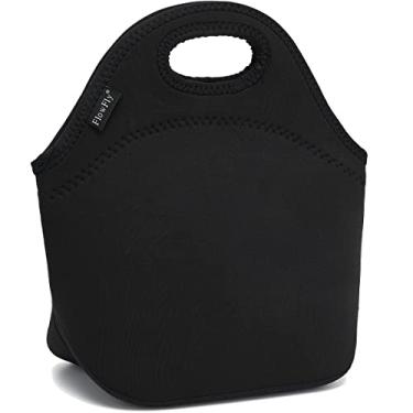 Imagem de Bolsa de almoço térmica reutilizável com isolamento térmico da Neoprene para meninos com zíper, Preto, 1
