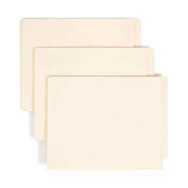 Imagem de Smead Pasta de arquivo com abas finais, aba reta reforçada Shelf-Master, tamanho carta, manila, 100 por caixa (24110)