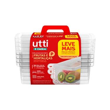 Imagem de Ordene - Conjunto com 4 Organizadores Plástico Pequeno de 4,2 L para Frutas e Hortaliças, Tamanho M, Cor Transparente, Linha Utti