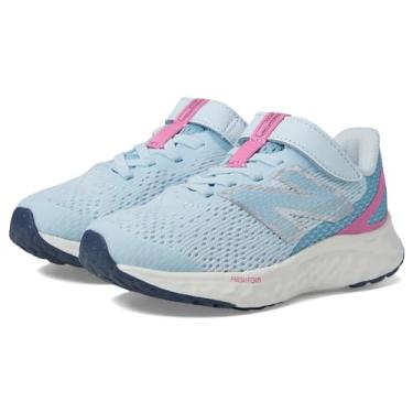 Imagem de New Balance Tênis de corrida unissex infantil Fresh Foam Arishi V4 elástico com alça superior, Azul pedreira/rosa real/azul cromado, 1 Wide Little Kid