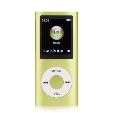 Imagem de Leitor de MP3, leitor de música portátil sem perdas fino, MP3 com fone de ouvido, tela LCD de 4 cm, reprodutor de música digital (cartão de memória não incluído) (verde)